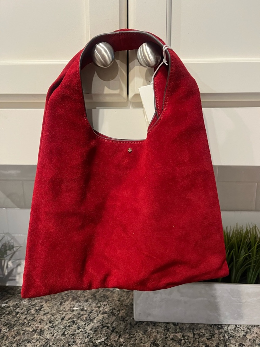 Tory Burch Red Suede Hobo Bag